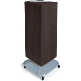 Global Approved 701436-BLK 4-Sided Interlocking Pegboard Floor Display 14" x 40" Black Solid