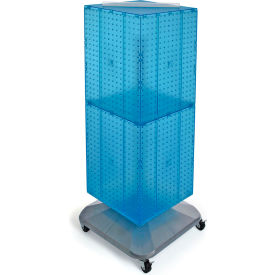 Global Approved 701436-BLU 4-Sided Interlocking Pegboard Floor Display 14" x 40" Blue Opaque