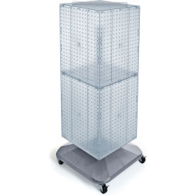 Global Approved 701436-CLR 4-Sided Interlocking Pegboard Floor Display 14" x 40" Clear Opaque
