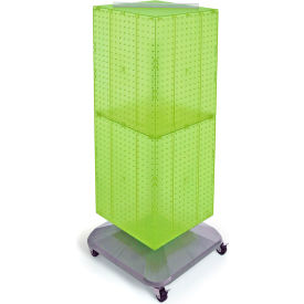 Global Approved 701436-GRE 4-Sided Interlocking Pegboard Floor Display 14" x 40" Green Opaque