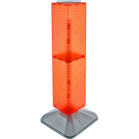Global Approved 703387-ORG 4-Sided Interlocking Pegboard Display 8" x 40" Orange Opaque 1 Piece