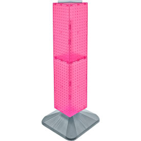 Global Approved 703387-PNK 4-Sided Interlocking Pegboard Display 8" x 40" Pink Opaque 1 Piece