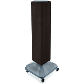 Global Approved 703388-BLK 4-Sided Interlocking Pegboard Display W/ Wheels 8" x 40" Black Solid