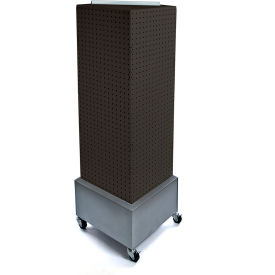 Global Approved 701415-BLK Interlocking Pegboard Floor Display W/ Wheels 14" x 40" Black Solid