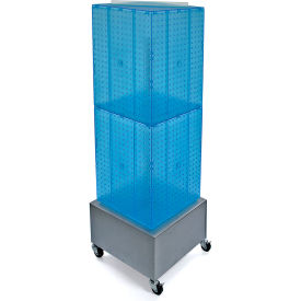 Global Approved 701415-BLU Interlocking Pegboard Floor Display W/ Wheels 14" x 40" Blue