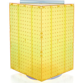 Global Approved 701414-YEL Interlocking Pegboard Countertop Display 14" x 20" Yellow Opaque