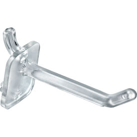 Global Approved 800002-C 2" Opaque Plastic Pegboard Locking Hook Clear - Pkg Qty 50