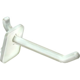 Global Approved 800002-W 2" Opaque Plastic Pegboard Locking Hook White - Pkg Qty 50