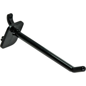 Global Approved 800004-B 4" Opaque Plastic Pegboard Locking Hook Black - Pkg Qty 50