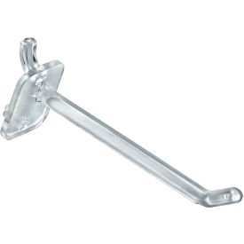 Global Approved 800004-C 4" Opaque Plastic Pegboard Locking Hook Clear - Pkg Qty 50