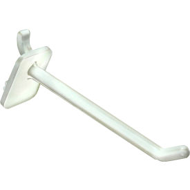 Global Approved 800004-W 4" Opaque Plastic Pegboard Locking Hook White - Pkg Qty 50