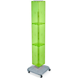 Global Approved 703390-GRE 4-Sided Interlocking Pegboard Display W/ Wheels 8" x 60" Green Opaque