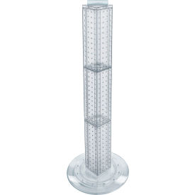 Global Approved 700223-CLR 36" Pegboard Revolving Floor Display 4-Sided Clear Translucent 1 Piece