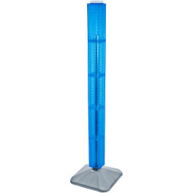 Global Approved 700225-BLU 48" Pegboard Revolving Floor Display 4-Sided Blue Translucent 1 Piece