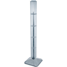 Global Approved 700225-CLR 48" Pegboard Revolving Floor Display 4-Sided Clear Translucent 1 Piece
