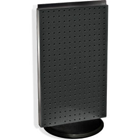 Global Approved 700513-BLK Two-Sided Revolving Pegboard Countertop Display 13.5" x 22" Black