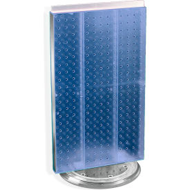 Global Approved 700513-BLU Two-Sided Revolving Pegboard Countertop Display 13.5" x 22" Blue