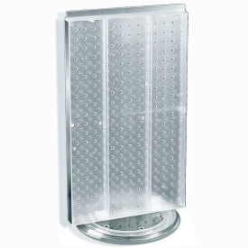 Global Approved 700513-CLR Two-Sided Revolving Pegboard Countertop Display 13.5" x 22" Clear