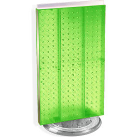 Global Approved 700513-GRE Two-Sided Revolving Pegboard Countertop Display 13.5" x 22" Green