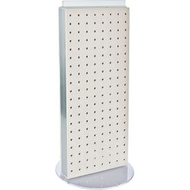 Global Approved 700509-WHT Two-Sided Non-Revolving Pegboard Countertop Display 8" x 20" White