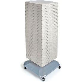 Global Approved 701436-WHT 4-Sided Interlocking Pegboard Floor Display 14" x 40" White Solid