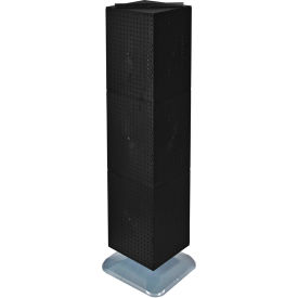 Global Approved 701464-BLK 4-Sided Interlocking Pegboard Floor Display 14" x 60" Black Solid