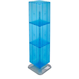 Global Approved 701464-BLU 4-Sided Interlocking Pegboard Floor Display 14" x 60" Blue Opaque