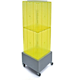 Global Approved 701415-YEL Interlocking Pegboard Floor Display W/ Wheels 14" x 40" Yellow