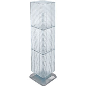 Global Approved 701464-CLR 4-Sided Interlocking Pegboard Floor Display 14" x 60" Clear Opaque