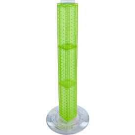 Global Approved 700223-GRE 36" Pegboard Revolving Floor Display 4-Sided Green Translucent 1 Piece