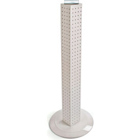 Global Approved 700223-WHT 36" Pegboard Revolving Floor Display 4-Sided White Solid 1 Piece
