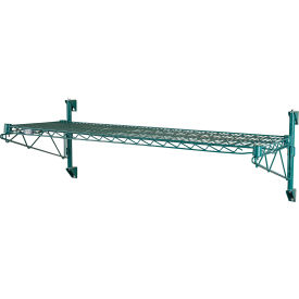 Poly-Green Adjustable Wall Mount Wire Shelving, 1 Shelf, Starter, 54"Wx14"Dx14"H view 2