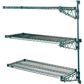 Poly-Green® Adjustable Wall Mount Wire Shelving, 3 Shelf, Add On, 30"Wx24"Dx54"H view 2
