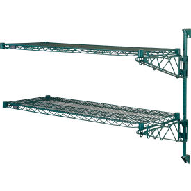 Poly-Green Adjustable Wall Mount Wire Shelving, 2 Shelf, Add On, 30"Wx18"Dx34"H view 2