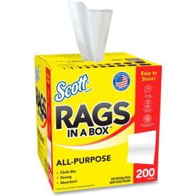 Scott Rags in a Box 10" x 12" 200/Box White - KCM75260