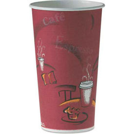 Solo Cups 420SI-0041 SOLO® Polycoated Hot Paper Cups, 20 oz, Bistro Design, 600/Carton image.