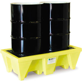 ENPAC® 5253-YE-D 2-Drum Poly-Spillpallet™ with Drain - 58 Gallon Cap.