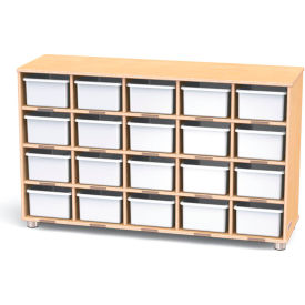 Jonti-Craft® TrueModern™ Twenty-Cubbie Shelf - with White Cubbie-Trays
