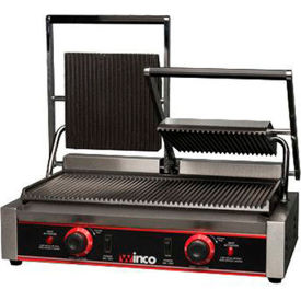 Winco  Dwl Industries Co. EPG-2 Winco EPG-2 Electric Panini Grill, Ribbed Plates, 9", 2 Sets image.