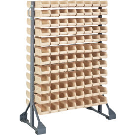 Quantum QRU-12D-220-192 Double Sided 12 Rail Unit With 192 QUS220 Ultra Stack & Hang Bins Ivory 
