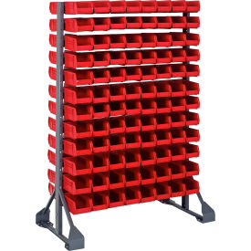 Quantum QRU-12D-220-192 Double Sided 12 Rail Unit With 192 QUS220 Ultra Stack & Hang Bins Red 