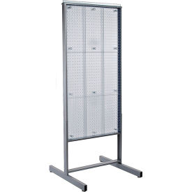 Global Approved 700272-CLR Two-Sided Metal Frame Pegboard Floor Display 24"W x 48"H CLR 1 Pc