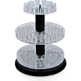 Global Approved 225020 3-Tier Revolving Counter Display W/Tester Tray 13.5"H CLR 1 Pc