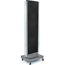 Global Approved 700258-BLK Pegboard Floor Stand W/5" C Channel Sliding 16"W x 66"H BK 1 Pc
