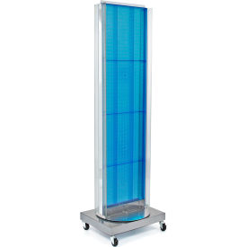 Global Approved 700258-BLU Pegboard Floor Stand W/5" C Channel Sliding 16"W x 66"H BL 1 Pc