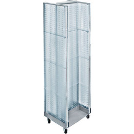 Global Approved 700431-CLR H-Shaped Pegboard Display W/Wheel Base 16"W x 60"H CLR 1 Pc