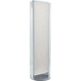 Global Approved 700256-WHT Pegboard Floor Stand W/5" C Channel Sliding 16"W x 60"H WH 1 Pc