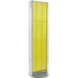 Global Approved 700256-YEL Pegboard Floor Stand W/5" C Channel Sliding 16"W x 60"H YL 1 Pc