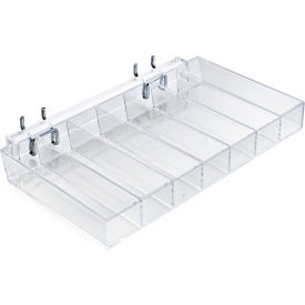 Global Approved 225567 7 Compartment Nail Polish Tray  10"W x 1.5"H x 7.5"D CLR- Pkg Qty 2