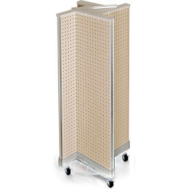 Global Approved 700443-ALM Pinwheel Pegboard Display W/Wheel Base 13.5"W x 44"H Almond 1 Pc